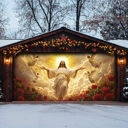God Garage Door Banner Decoration - The Ascension of Jesus Christ