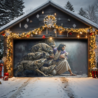 God Garage Door Banner Decoration -  The Shepherd Defender