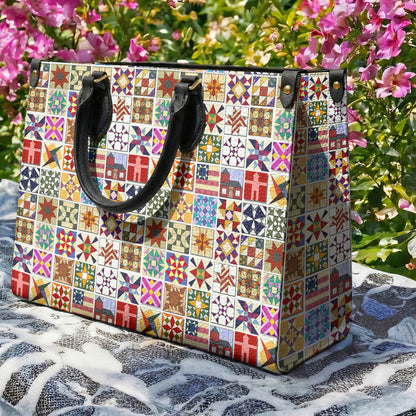 Sewing Lover Leather Handbag Quilt Blocks