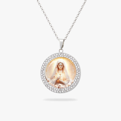 Virgin Mary Pendant Necklace Rose Of The Divine