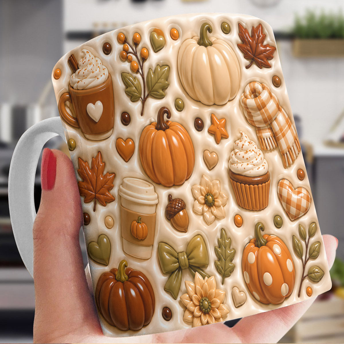 Cozy Fall Favorites Pumpkin Ceramic Mug