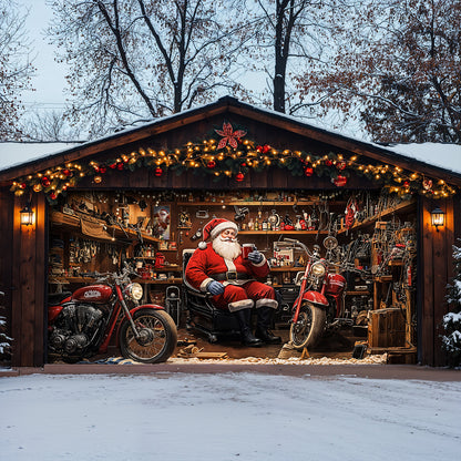 Christmas Garage Door Banner Decoration - Santa’s Workshop Motors – Fast. Festive. Fearless.