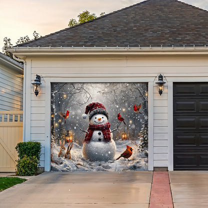 Christmas Garage Door Banner Decoration - Christmas in the Quiet Woods Winter Blessings