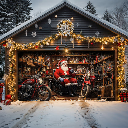 Christmas Garage Door Banner Decoration - Santa’s Workshop Motors – Fast. Festive. Fearless.