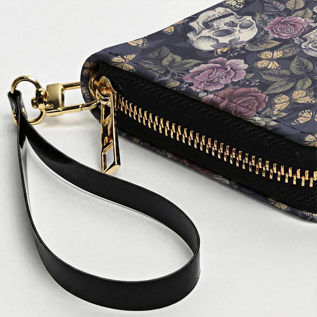 Skull Leather Wallet Eternal Bloom