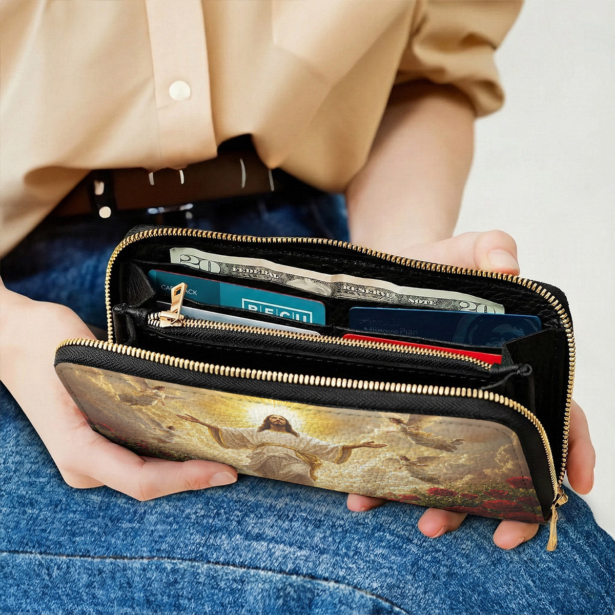 God Leather Wallet The Ascension of Jesus Christ