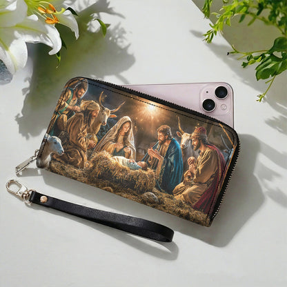 God Leather Wallet A Holy Night in Warm Light