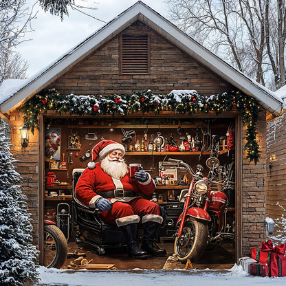 Christmas Garage Door Banner Decoration - Santa’s Workshop Motors – Fast. Festive. Fearless.