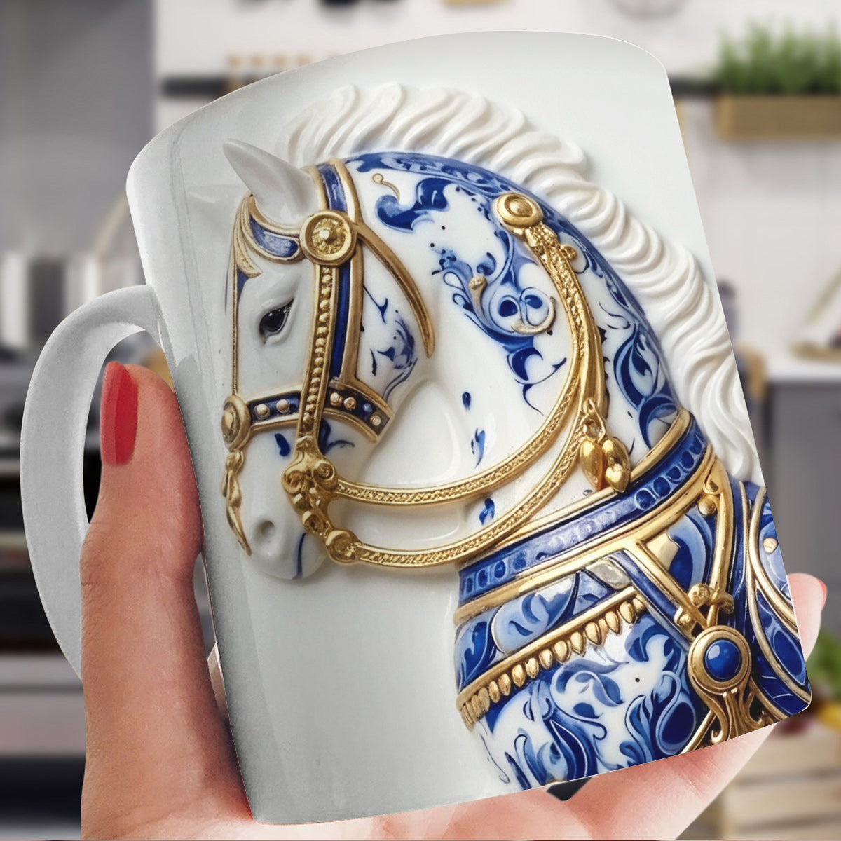 Horse Ceramic Mug Royal Delft Stallion