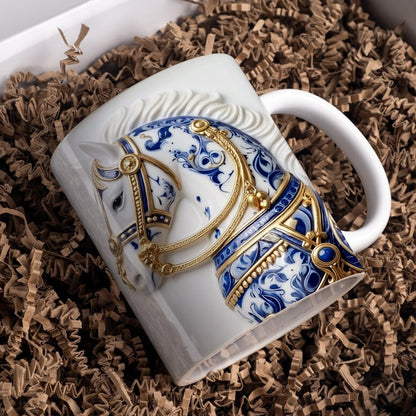 Horse Ceramic Mug Royal Delft Stallion