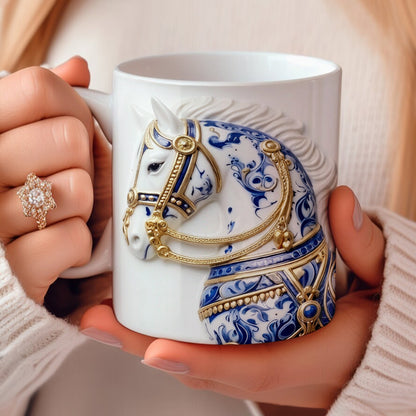 Horse Ceramic Mug Royal Delft Stallion