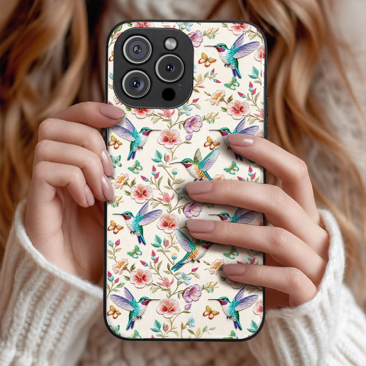 Nature Garden Lovers Phone Case Hummingbird Floral Garden Grace