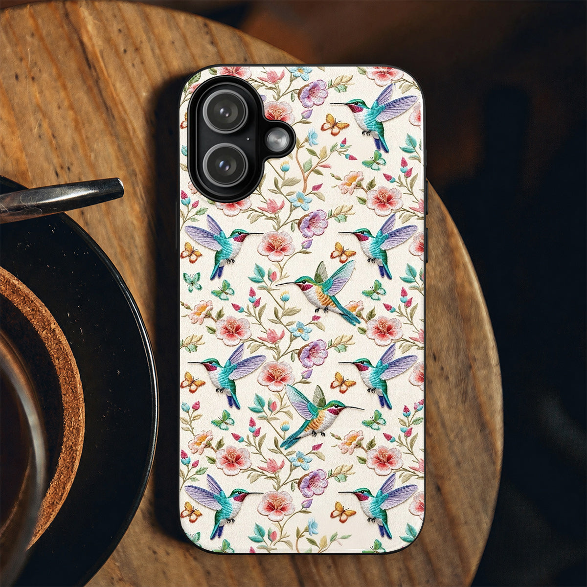 Nature Garden Lovers Phone Case Hummingbird Floral Garden Grace