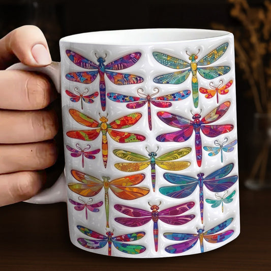 Dragonfly 11Oz Mug Puffy Radiant Dragonfly Garden Symphony