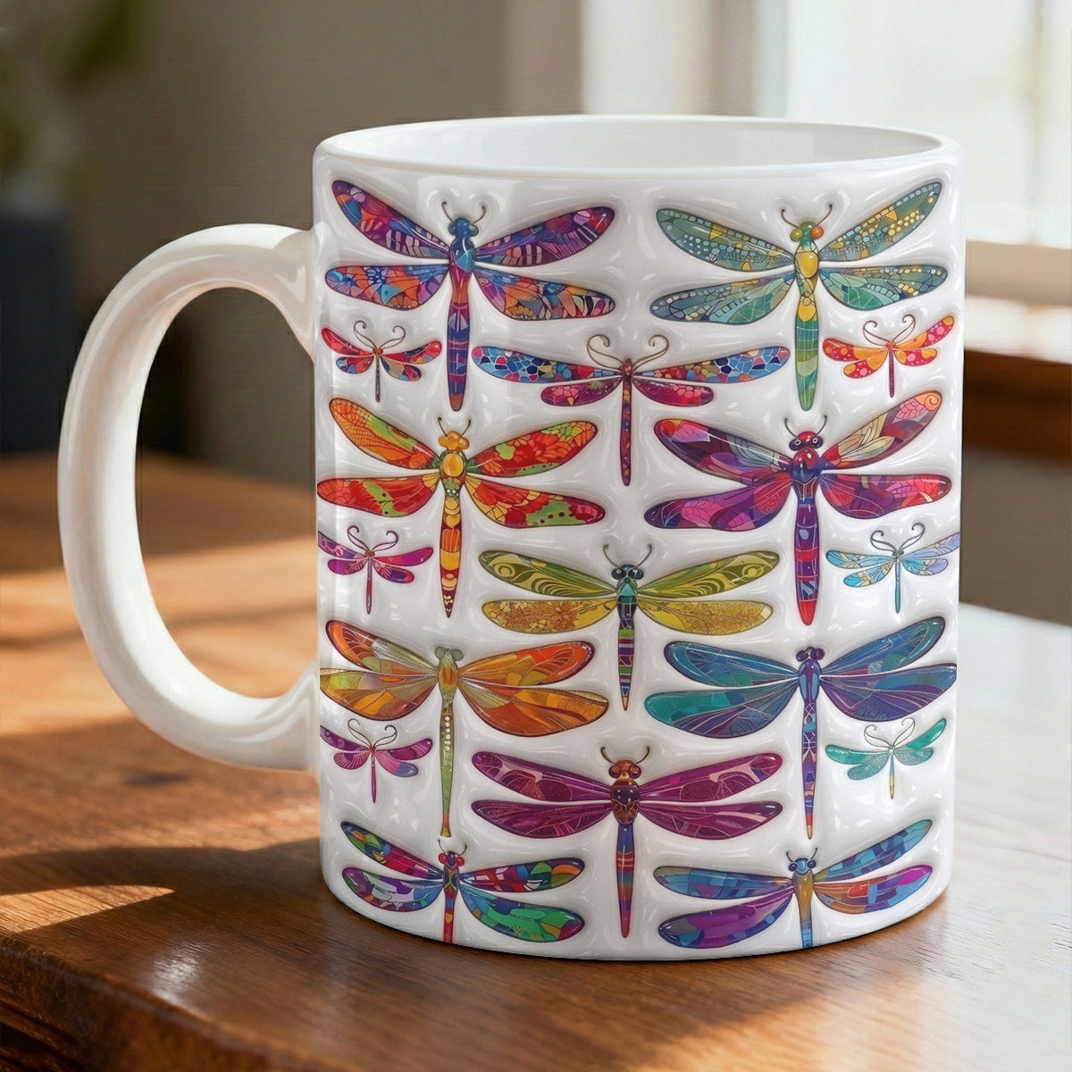 Dragonfly 11Oz Mug Puffy Radiant Dragonfly Garden Symphony