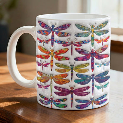 Dragonfly 11Oz Mug Puffy Radiant Dragonfly Garden Symphony
