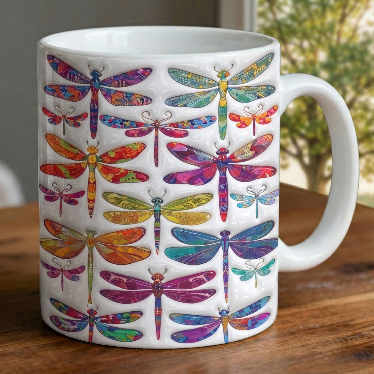 Dragonfly 11Oz Mug Puffy Radiant Dragonfly Garden Symphony