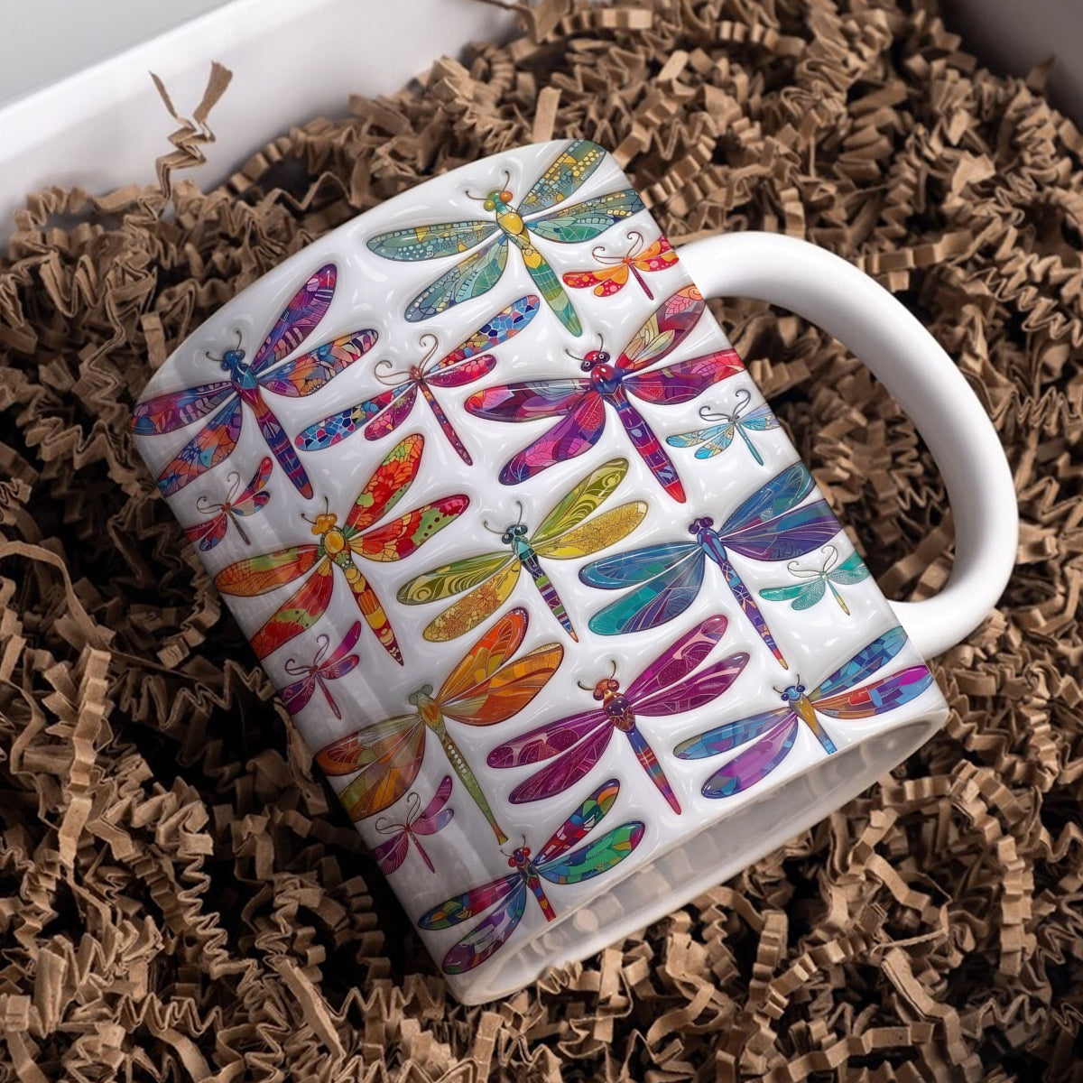 Dragonfly 11Oz Mug Puffy Radiant Dragonfly Garden Symphony