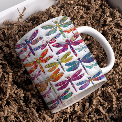 Dragonfly 11Oz Mug Puffy Radiant Dragonfly Garden Symphony