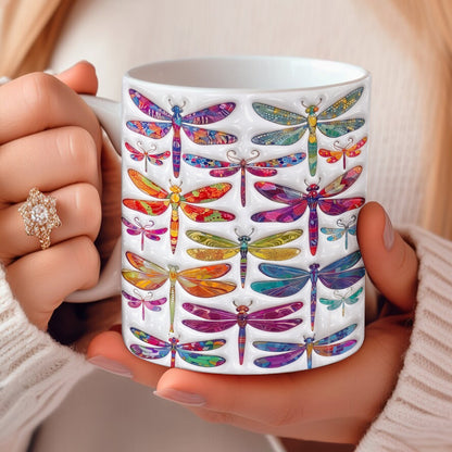 Dragonfly 11Oz Mug Puffy Radiant Dragonfly Garden Symphony