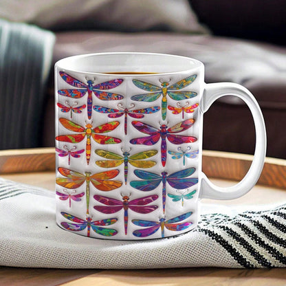 Dragonfly 11Oz Mug Puffy Radiant Dragonfly Garden Symphony