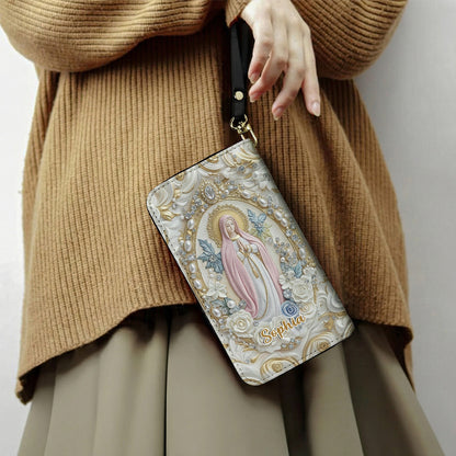 Graceful Mary Leather Wallet 3D Personalized Faith & Grace