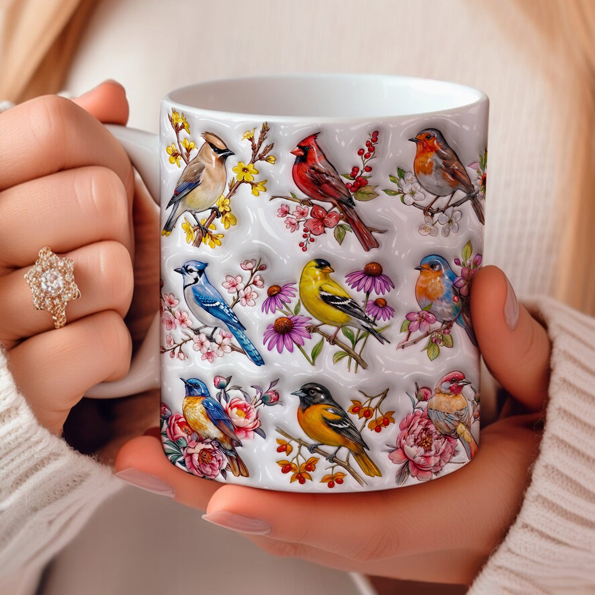 Songbirds Garden Ceramic Mug A Chorus Of Blooming Days