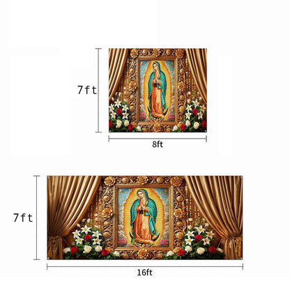 Winter Garage Door Banner Decoration -  Holy Mary Of Guadalupe
