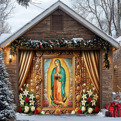 Winter Garage Door Banner Decoration -  Holy Mary Of Guadalupe