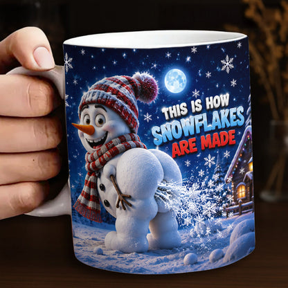 Winter Funny Ceramic Accent Mug How Snowflakes Are Made