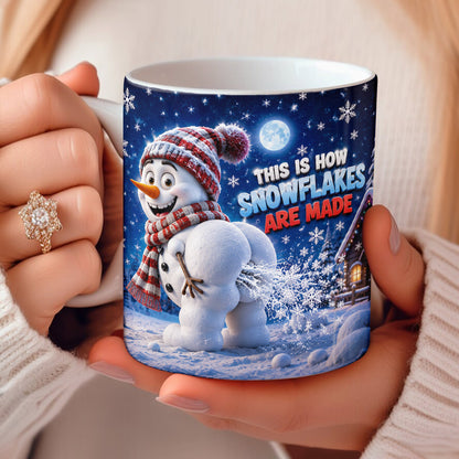 Winter Funny Ceramic Accent Mug How Snowflakes Are Made
