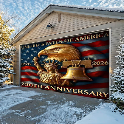 Patriotic Garage Door Banner - America 250th Anniversary