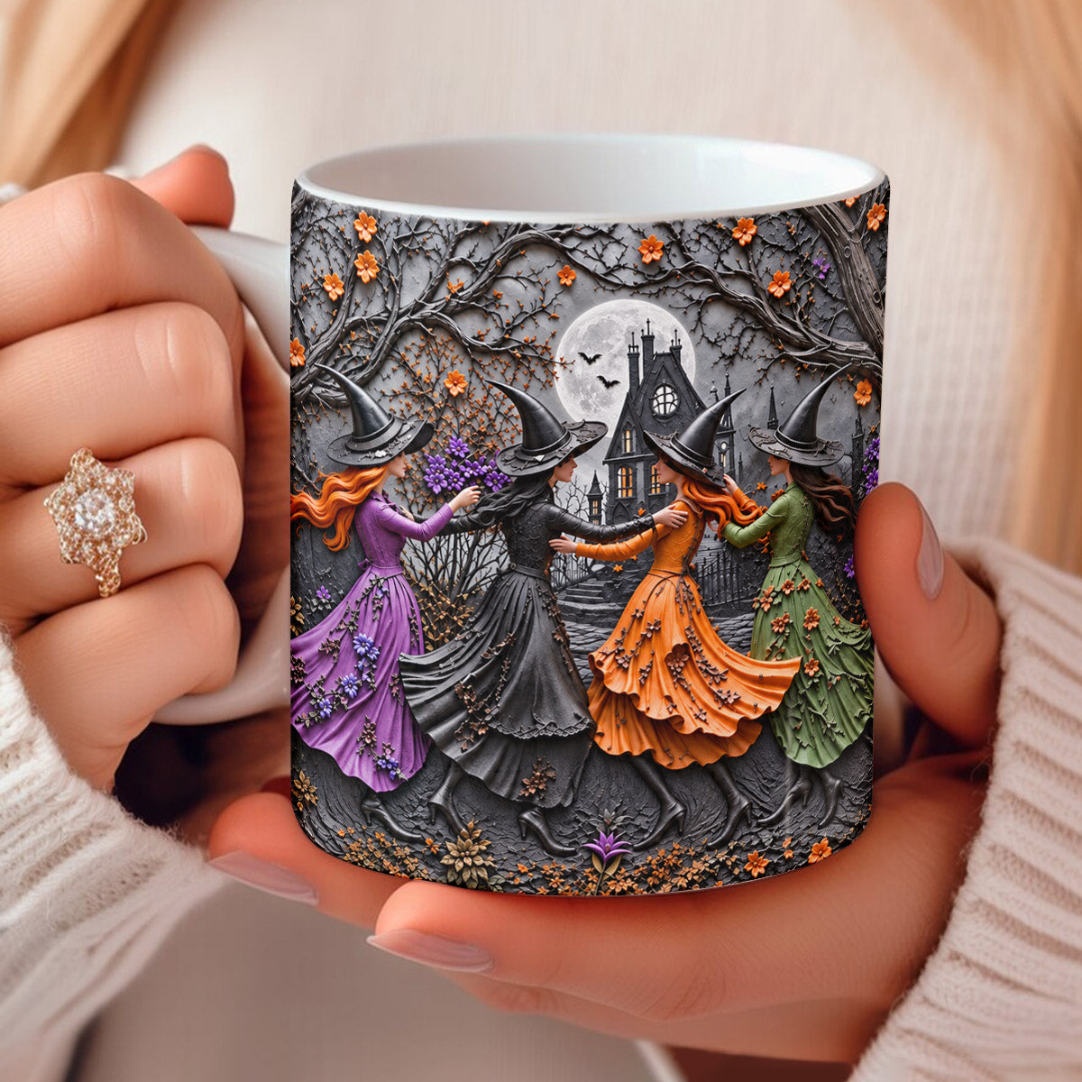 Witch Ceramic Mug Moonlit Witches’ Autumn Dance