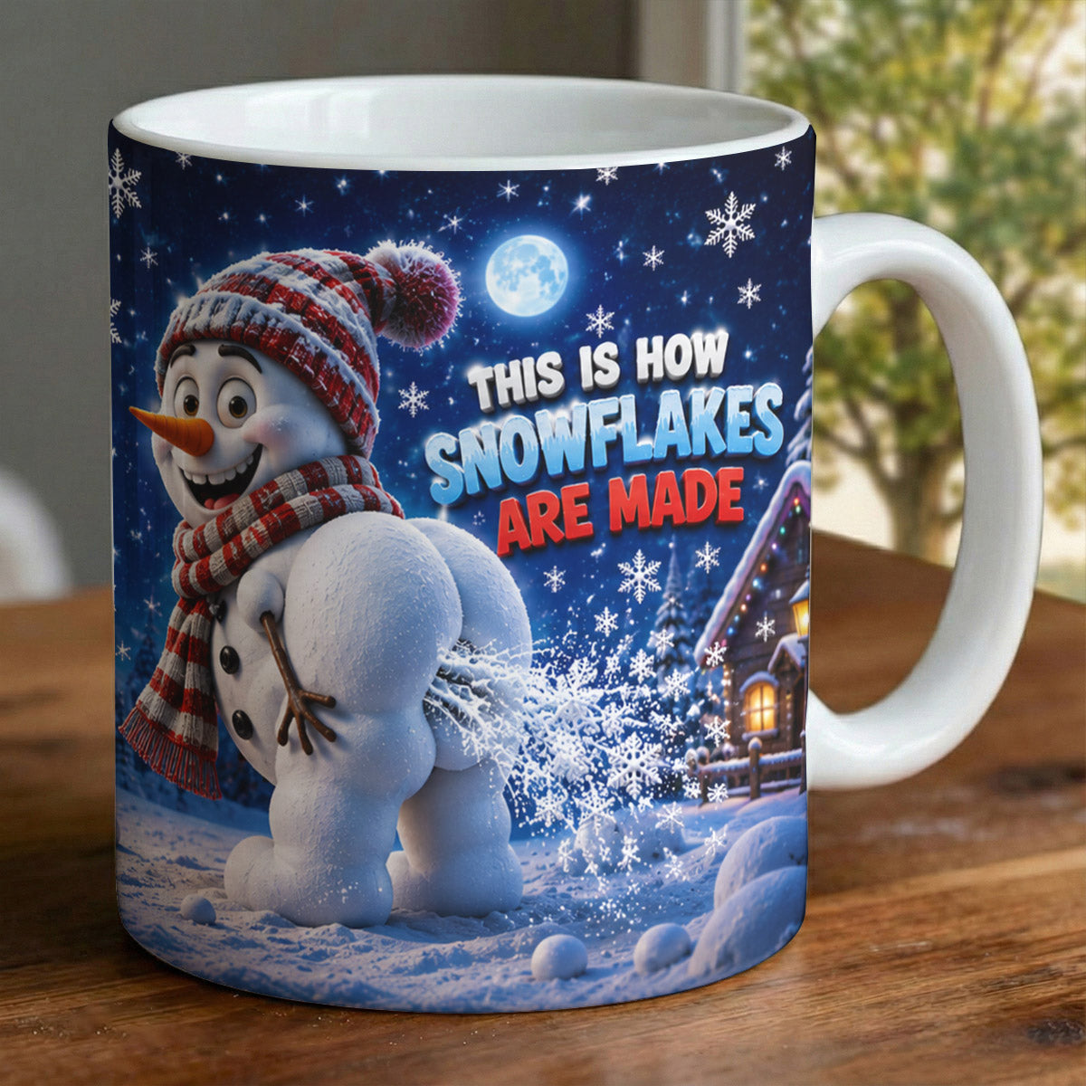 Winter Funny Ceramic Accent Mug How Snowflakes Are Made