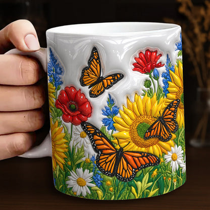 Monarch Garden Ceramic Mug Golden Meadow Monarch Butterfly Bliss