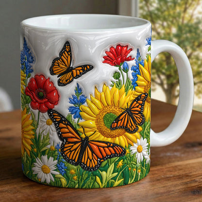 Monarch Garden Ceramic Mug Golden Meadow Monarch Butterfly Bliss