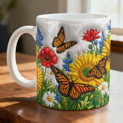 Monarch Garden Ceramic Mug Golden Meadow Monarch Butterfly Bliss