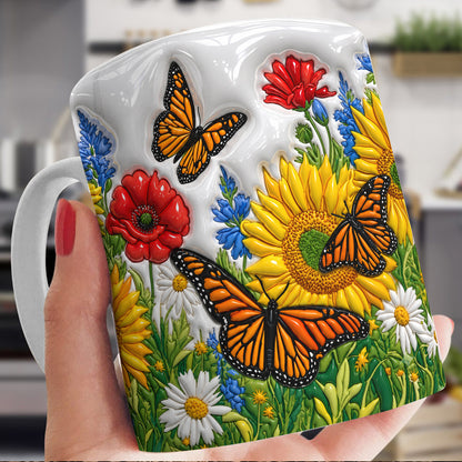Monarch Garden Ceramic Mug Golden Meadow Monarch Butterfly Bliss