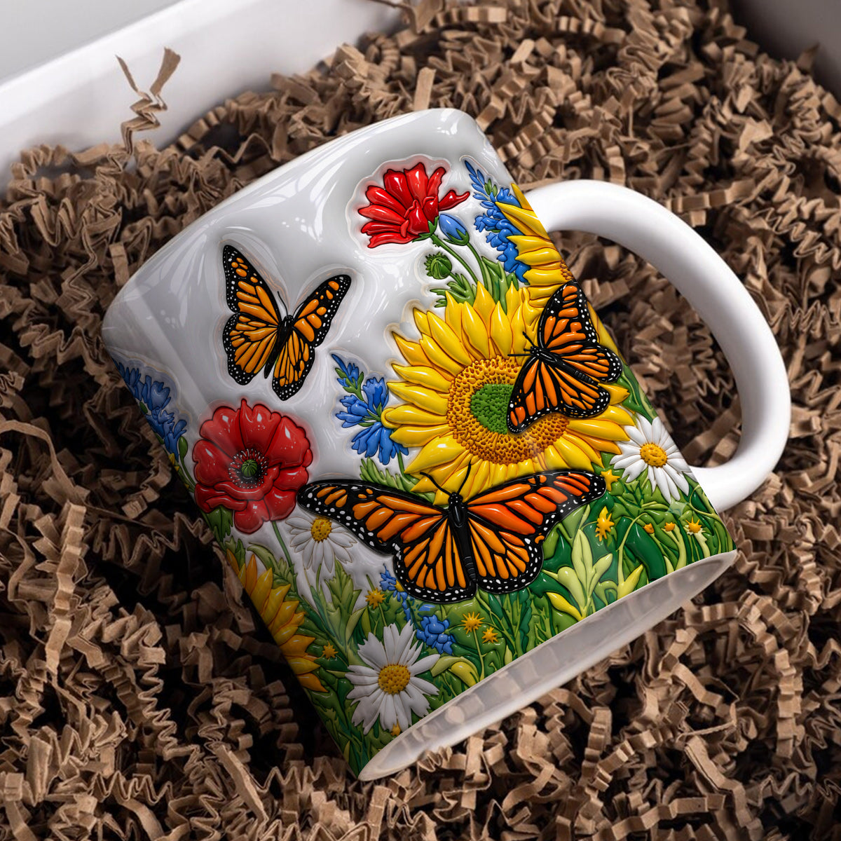 Monarch Garden Ceramic Mug Golden Meadow Monarch Butterfly Bliss