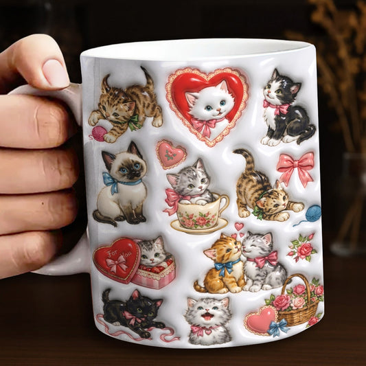Cat Ceramic Mug Sweet Whiskers Love
