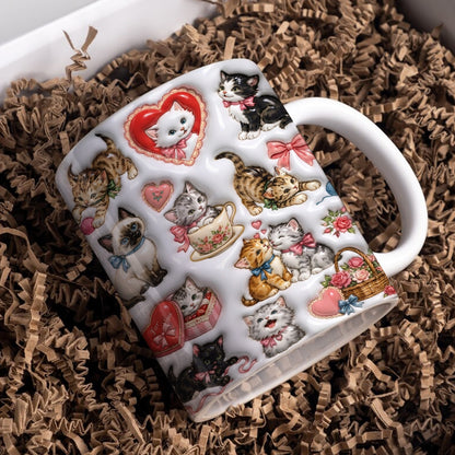 Cat Ceramic Mug Sweet Whiskers Love