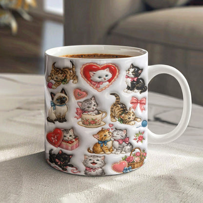 Cat Ceramic Mug Sweet Whiskers Love