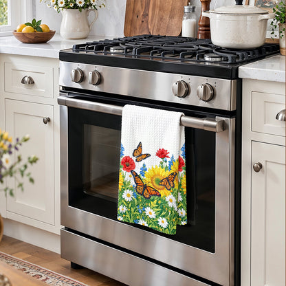 Monarch Garden Kitchen Towel Golden Meadow Monarch Butterfly Bliss