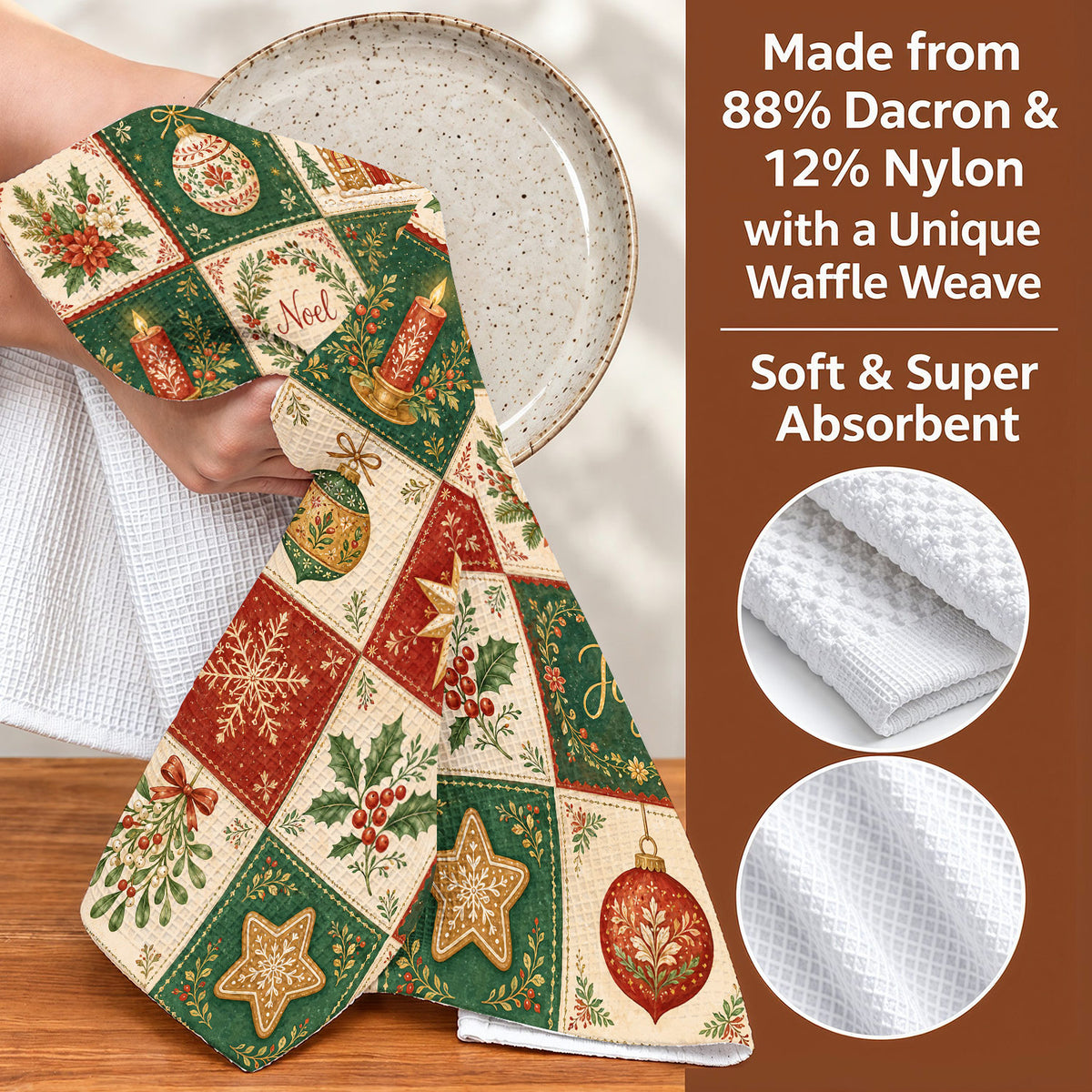 Christmas Kitchen Towel Christmas Patchwork