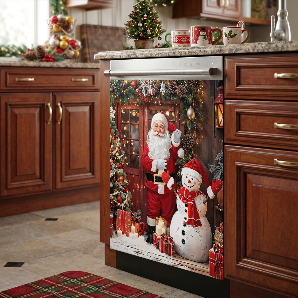Christmas Magnetic Dishwasher Cover Santa's Magical Christmas Wonderland