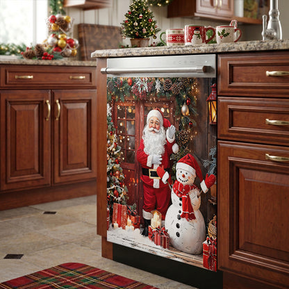 Christmas Magnetic Dishwasher Cover Santa's Magical Christmas Wonderland
