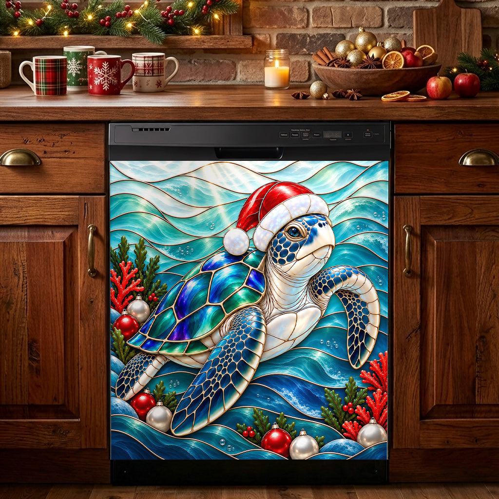 Seaturtle Magnetic Dishwasher Cover Jewel Of The Christmas Sea