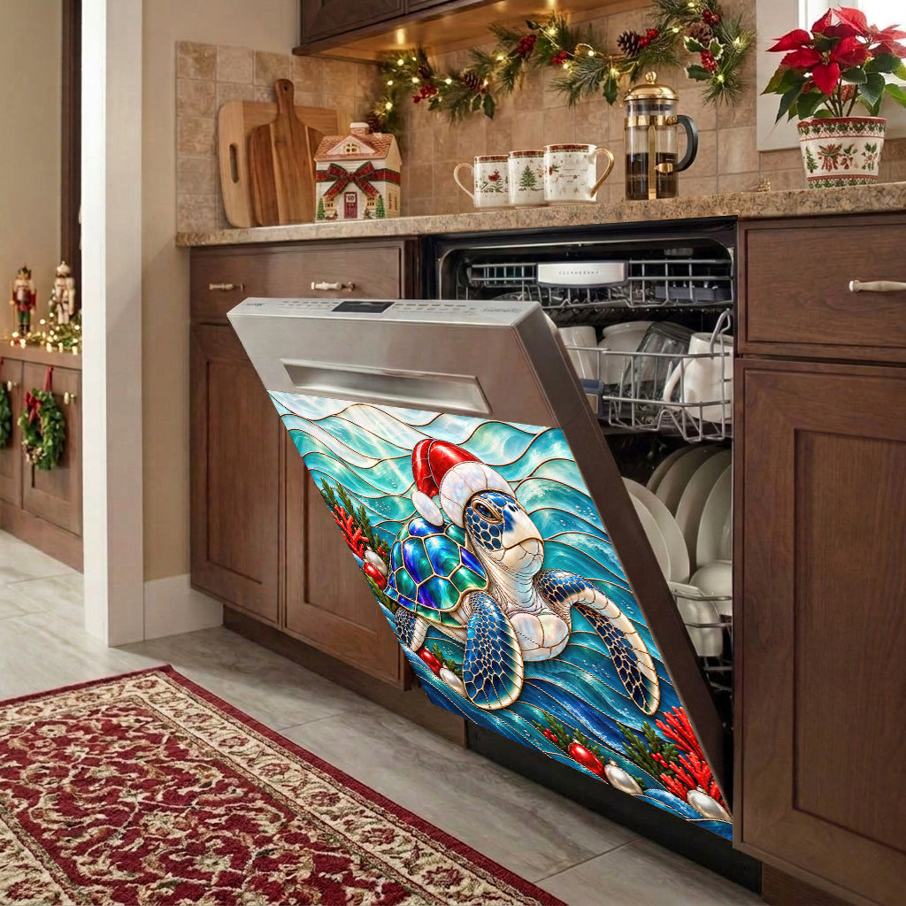 Seaturtle Magnetic Dishwasher Cover Jewel Of The Christmas Sea