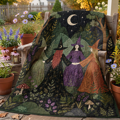 Witch Quilted Blanket Whispers of the Enchanted Forest