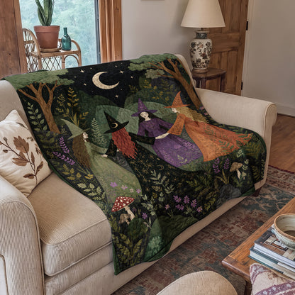 Witch Quilted Blanket Whispers of the Enchanted Forest